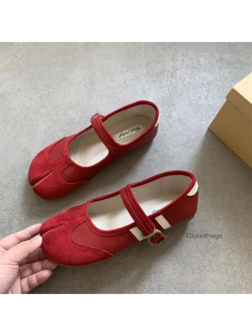 Geerta Tabi Mary Janes Women's Flats Shoes Orthopedic Split Toe Low Top Cute